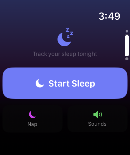 WakeUp Apple Watch sleep tracking with Start Sleep button